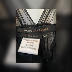 BCBG 100% silk black vest top size M/L